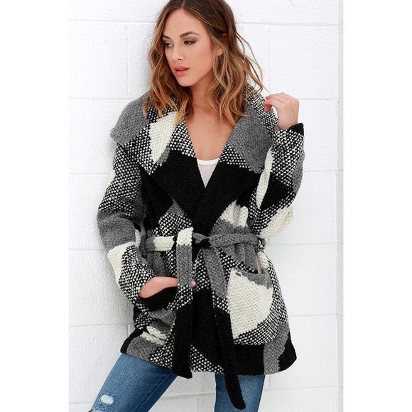 Lulus Jackets & Blazers - Obey Bexley Black & Greg Print Coat